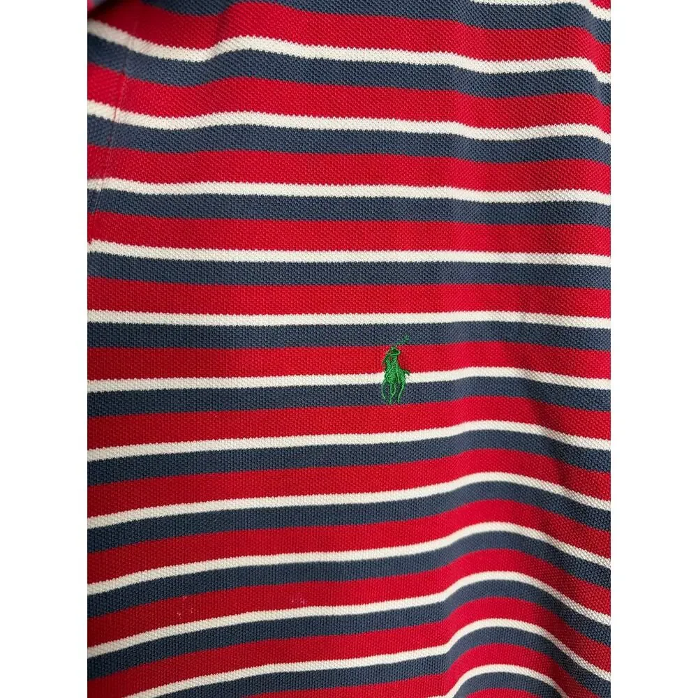 Polo Ralph Lauren Red White Blue Striped Polo Large